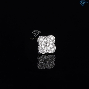 Bông tai bạc cỏ 4 lá đính full kim cương Moissanite BTAM0040