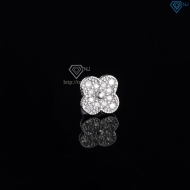 Bông tai bạc cỏ 4 lá đính full kim cương Moissanite BTAM0040