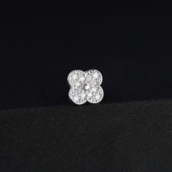 Bông tai bạc cỏ 4 lá đính full kim cương Moissanite BTAM0040