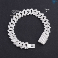 Lắc tay Cuban vuông đính đá phiên bản 12mm LTA0233