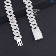 Lắc tay Cuban vuông đính đá phiên bản 12mm LTA0233