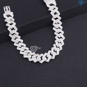 Lắc tay Cuban vuông đính đá phiên bản 12mm LTA0233