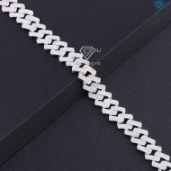 Lắc tay Cuban vuông đính đá phiên bản 12mm LTA0233