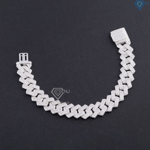 Lắc tay Cuban cao cấp đính đá phiên bản 14mm LTA0234