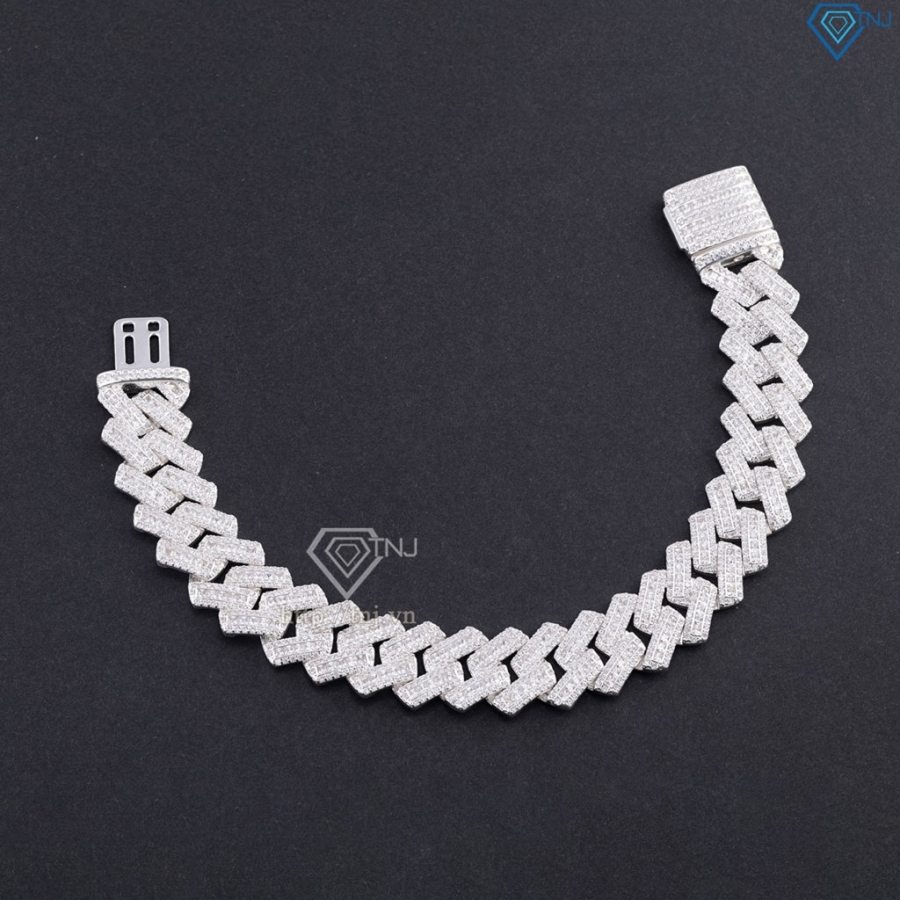 Lắc tay Cuban cao cấp đính đá phiên bản 14mm LTA0234