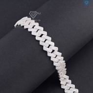 Lắc tay Cuban cao cấp đính đá phiên bản 14mm LTA0234