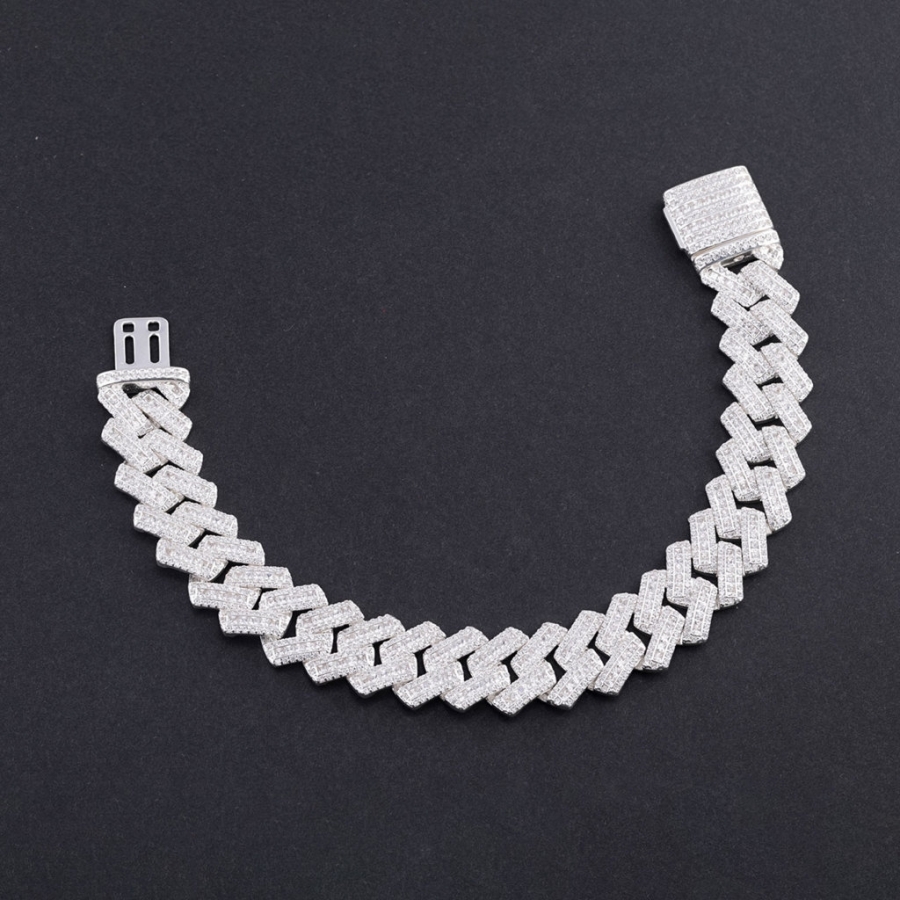 Lắc tay Cuban cao cấp đính đá phiên bản 14mm LTA0234