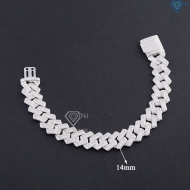 Lắc tay Cuban cao cấp đính đá phiên bản 14mm LTA0234