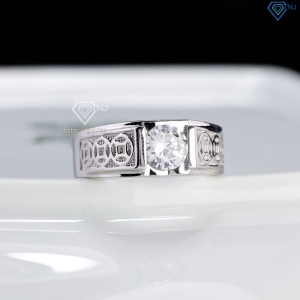 Nhẫn nam bạc kim tiền nhỏ xi mạ bạch kim NNA0879-XK