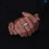 Nhẫn nam bạc kim tiền nhỏ xi mạ bạch kim NNA0879-XK