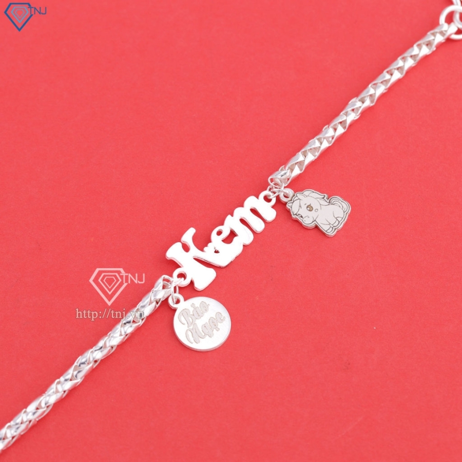 Lắc bạc cho bé khắc tên và con giáp theo yêu cầu LTT0213