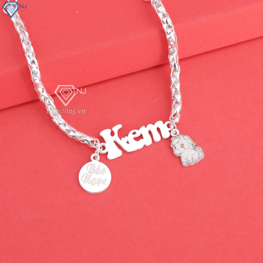Lắc bạc cho bé khắc tên và con giáp theo yêu cầu LTT0213