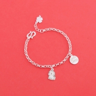 Lắc chân bạc cho bé hình con ngựa khắc tên LTT0214