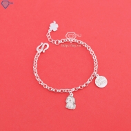 Lắc chân bạc cho bé hình con ngựa khắc tên LTT0214 - Trang Sức TNJ