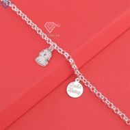 Lắc chân bạc cho bé hình con ngựa khắc tên LTT0214 - Trang Sức TNJ