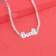 Lắc tay bạc cho bé khắc tên hình con ngựa LTT0215- Trang Sức TNJ