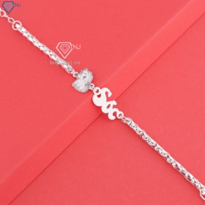 Lắc bạc cho bé khắc tên hình con ngựa LTT0216- Trang Sức TNJ