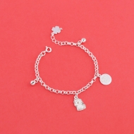 Lắc chân bạc cho bé hình con ngựa khắc tên LTT0217