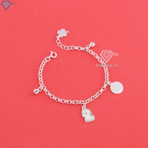 Lắc chân bạc cho bé hình con ngựa khắc tên LTT0217