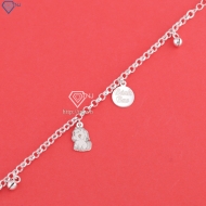 Lắc chân bạc cho bé hình con ngựa khắc tên LTT0217