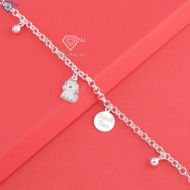 Lắc chân bạc cho bé hình con ngựa khắc tên LTT0217