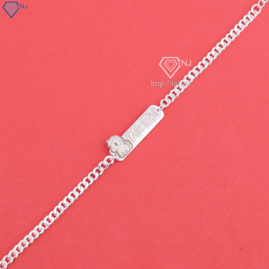 Lắc bạc cho bé khắc tên hình con ngựa đẹp LTT0218- Trang Sức TNJ