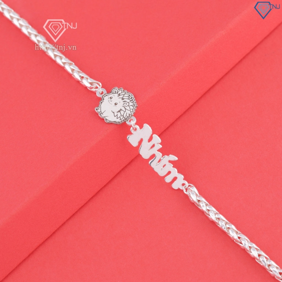 Lắc bạc cho bé khắc tên hình con nhím LTT0221 Trang Sức TNJ