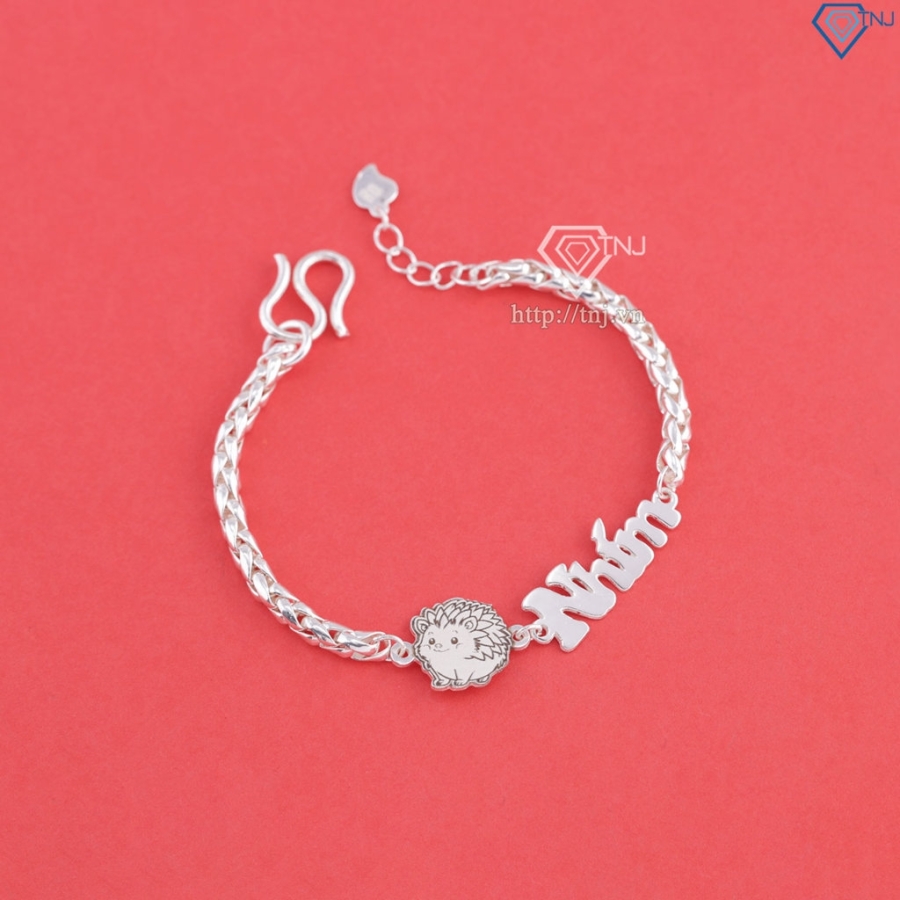 Lắc bạc cho bé khắc tên hình con nhím LTT0221 Trang Sức TNJ