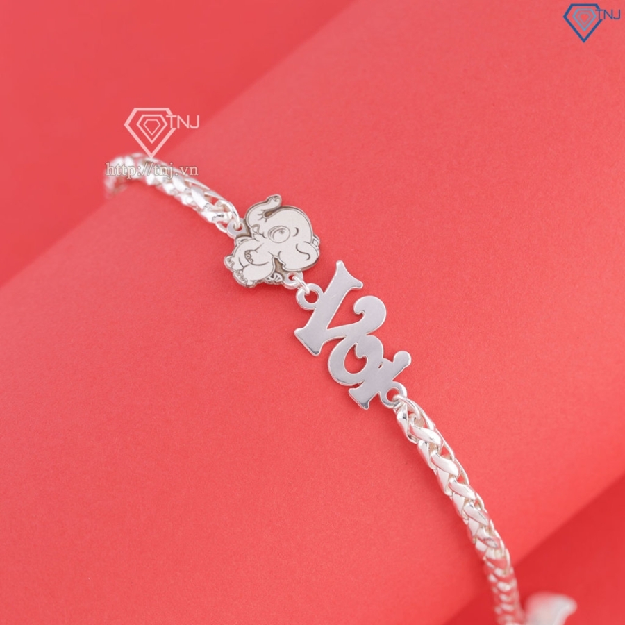 Lắc bạc cho bé trai khắc tên hình con voi LTT0222 - Trang Sức TNJ
