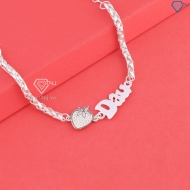 Lắc bạc cho bé gái khắc tên hình quả Dâu LTT0224 - Trang Sức TNJ