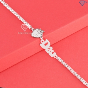 Lắc bạc cho bé gái khắc tên hình quả Dâu LTT0224 - Trang Sức TNJ