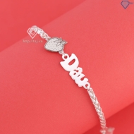 Lắc bạc cho bé gái khắc tên hình quả Dâu LTT0224 - Trang Sức TNJ