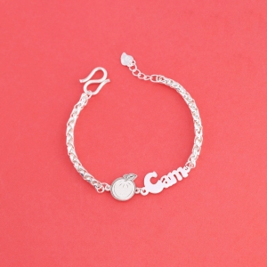 Lắc bạc cho bé khắc tên hình quả Cam LTT0225