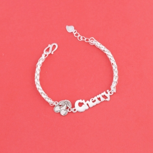 Lắc bạc cho bé khắc tên hình quả Cherry LTT0226