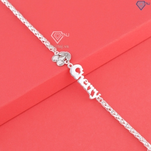 Lắc bạc cho bé khắc tên hình quả Cherry LTT0226 - Trang Sức TNJ