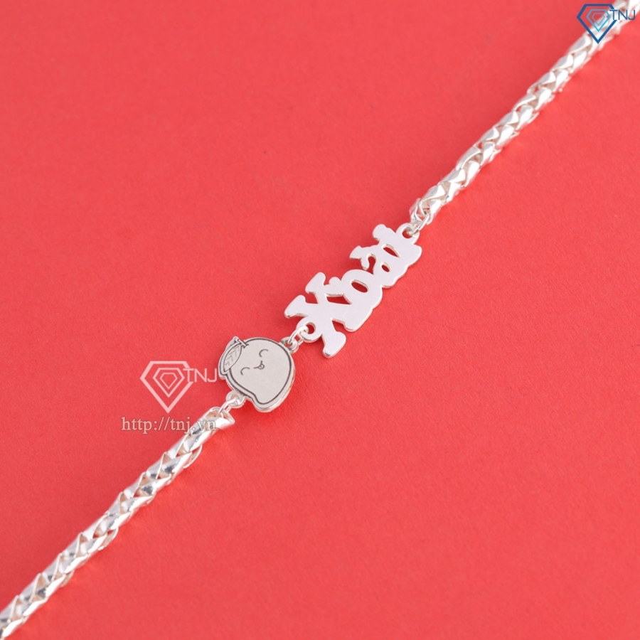 Lắc bạc cho bé khắc tên hình quả Xoài LTT0227 - Trang Sức TNJ