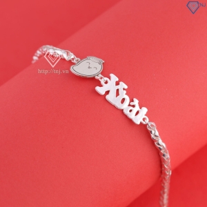 Lắc bạc cho bé khắc tên hình quả Xoài LTT0227 - Trang Sức TNJ