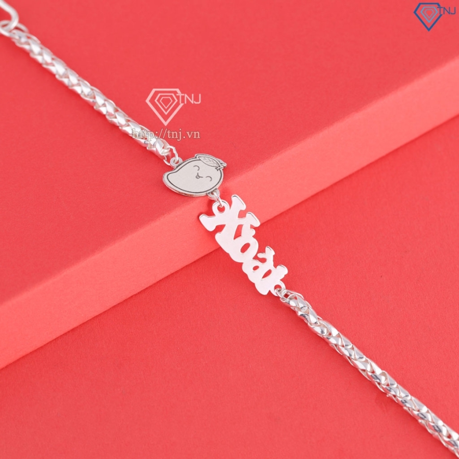 Lắc bạc cho bé khắc tên hình quả Xoài LTT0227 - Trang Sức TNJ