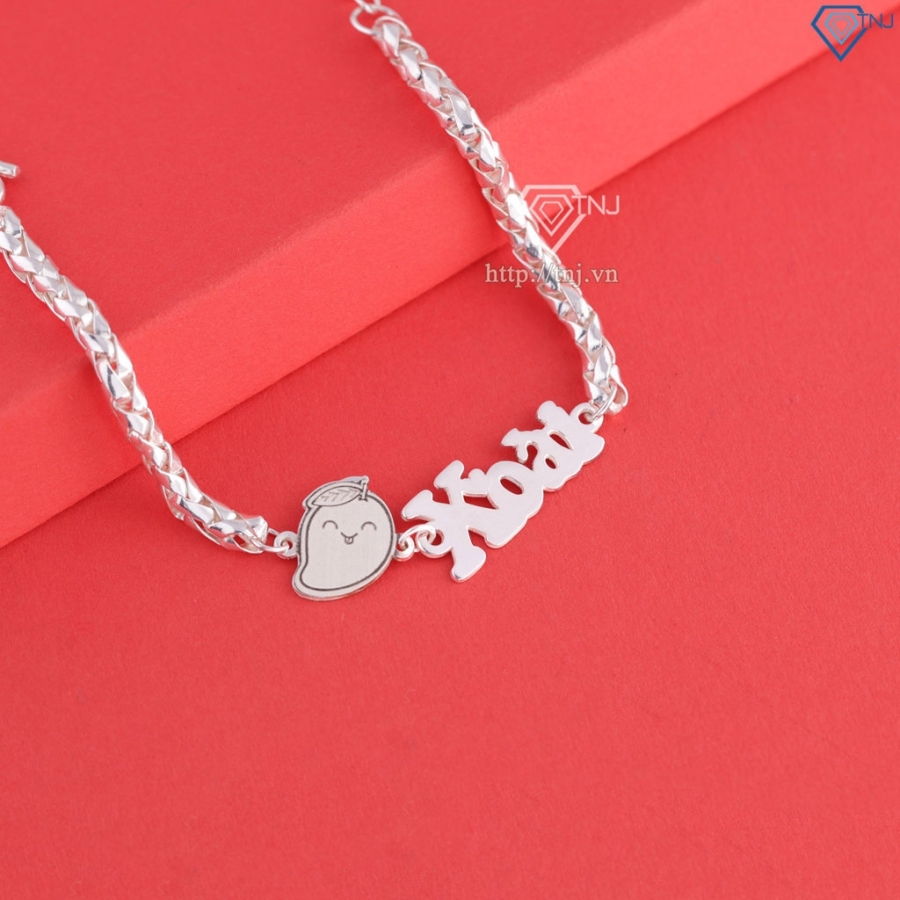 Lắc bạc cho bé khắc tên hình quả Xoài LTT0227 - Trang Sức TNJ