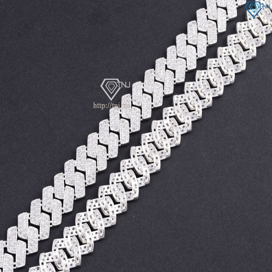 Vòng cổ Cuban đính đá cao cấp 14mm DCK0161 - Trang Sức TNJ