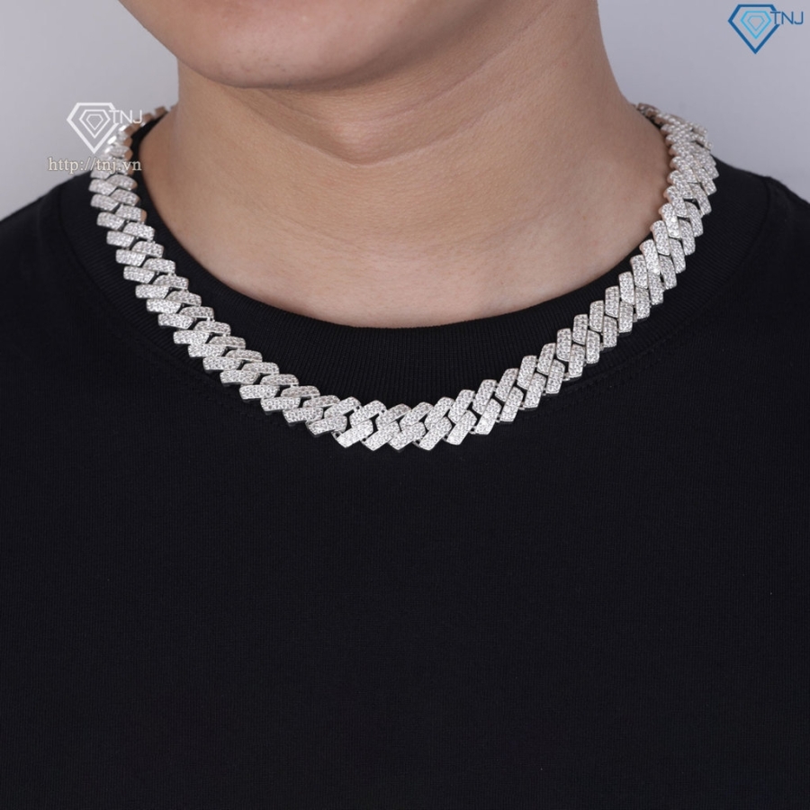 Vòng cổ Cuban đính đá cao cấp 14mm DCK0161 - Trang Sức TNJ