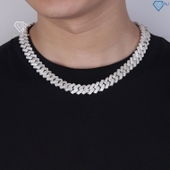 Vòng cổ Cuban đính đá cao cấp 14mm DCK0161 - Trang Sức TNJ