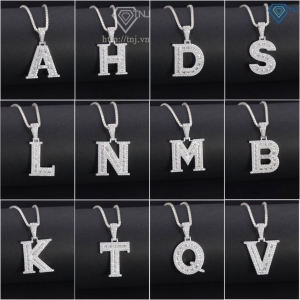 Dây chuyền bạc nam mặt chữ cái to theo yêu cầu DCA0206