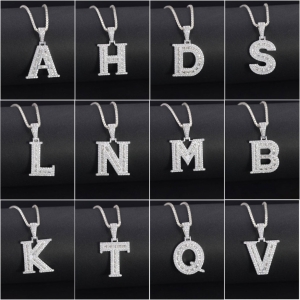 Dây chuyền bạc nam mặt chữ cái to theo yêu cầu DCA0206