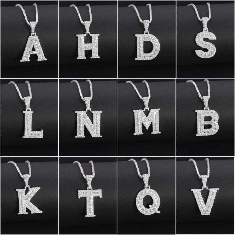 Dây chuyền bạc nam mặt chữ cái to theo yêu cầu DCA0206