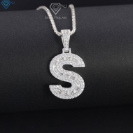 Dây chuyền bạc nam mặt chữ cái to theo yêu cầu DCA0206