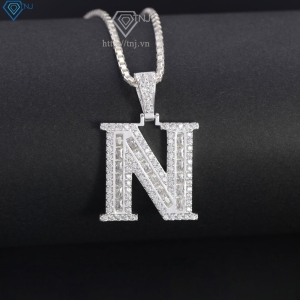 Dây chuyền bạc nam mặt chữ cái to theo yêu cầu DCA0206