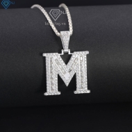 Dây chuyền bạc nam mặt chữ cái to theo yêu cầu DCA0206