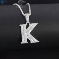 Dây chuyền bạc nam mặt chữ cái to theo yêu cầu DCA0206