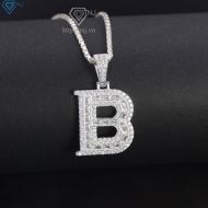 Dây chuyền bạc nam mặt chữ cái to theo yêu cầu DCA0206